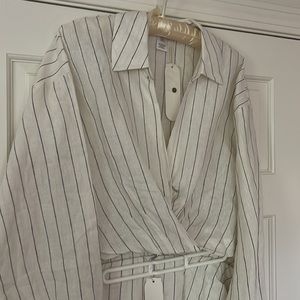 NWT FLAT WHITE linen skirt and top set